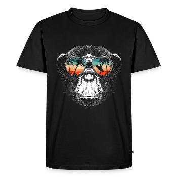 Monkey Monkey Animal Gorilla Chimpanzee - Men's Premium Organic T-Shirt - black - Front - Nico (187cm)