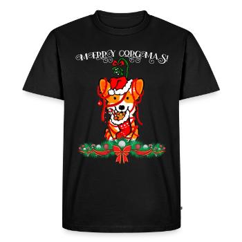 Joyeux Corgmas Welsh Corgi Cadeau de Noël - T-shirt Premium bio Homme - noir - Devant - Nico (187cm)