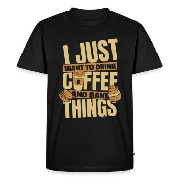 Boulangerie Boulangerie - T-shirt Premium bio Homme - noir - Devant - Nico (187cm)