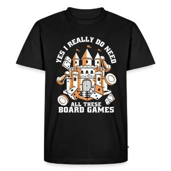 Jeux de société Jeux de société Jeux de société - T-shirt Premium bio Homme - noir - Devant - Nico (187cm)