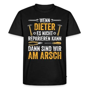 Lustiges Dieter Handwerker Heimwerker Sprüche - Männer Premium Bio T-Shirt - Schwarz - Vorne - Nico (187cm)