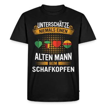 Schafkopfen Schafkopfer Kartenspiel - Männer Premium Bio T-Shirt - Schwarz - Vorne - Nico (187cm)