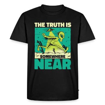 Alien UFO Aliens Außerirdischer - Men's Premium Organic T-Shirt - black - Front - Nico (187cm)