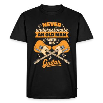 Guitare Guitariste Musicien Guitare acoustique Instruments - T-shirt Premium bio Homme - noir - Devant - Nico (187cm)