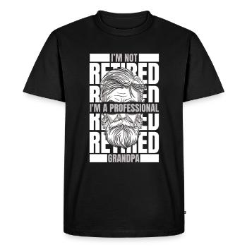 Grand-père Grand-père Famille Fête des pères - T-shirt Premium bio Homme - noir - Devant - Nico (187cm)