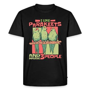 Parakeet Budgerigar Bird Animal - Men's Premium Organic T-Shirt - black - Front - Nico (187cm)