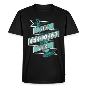 Housekeeping Housekeeper Cleaner Cleaning - Men's Premium Organic T-Shirt - black - Front - Nico (187cm)