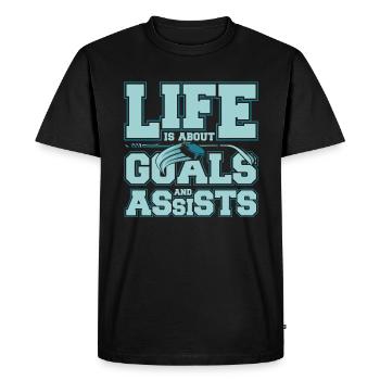 Sports de hockey sur glace - T-shirt Premium bio Homme - noir - Devant - Nico (187cm)