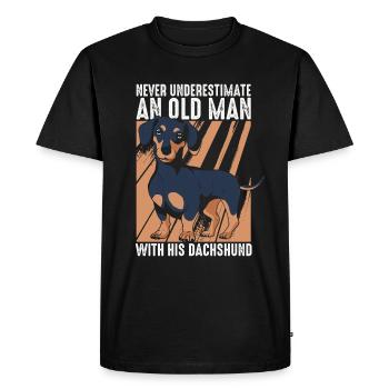 Chien teckel - T-shirt Premium bio Homme - noir - Devant - Nico (187cm)