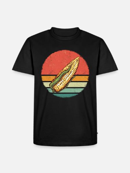 Mais Maiskolben Bauer - Männer Premium Bio T-Shirt - Schwarz