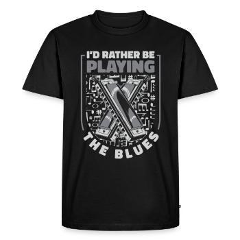 Harmonica Harmonica Instrument Music - Men's Premium Organic T-Shirt - black - Front - Nico (187cm)