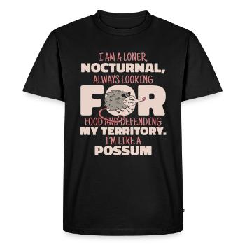 Opossum opossum animal - T-shirt Premium bio Homme - noir - Devant - Nico (187cm)