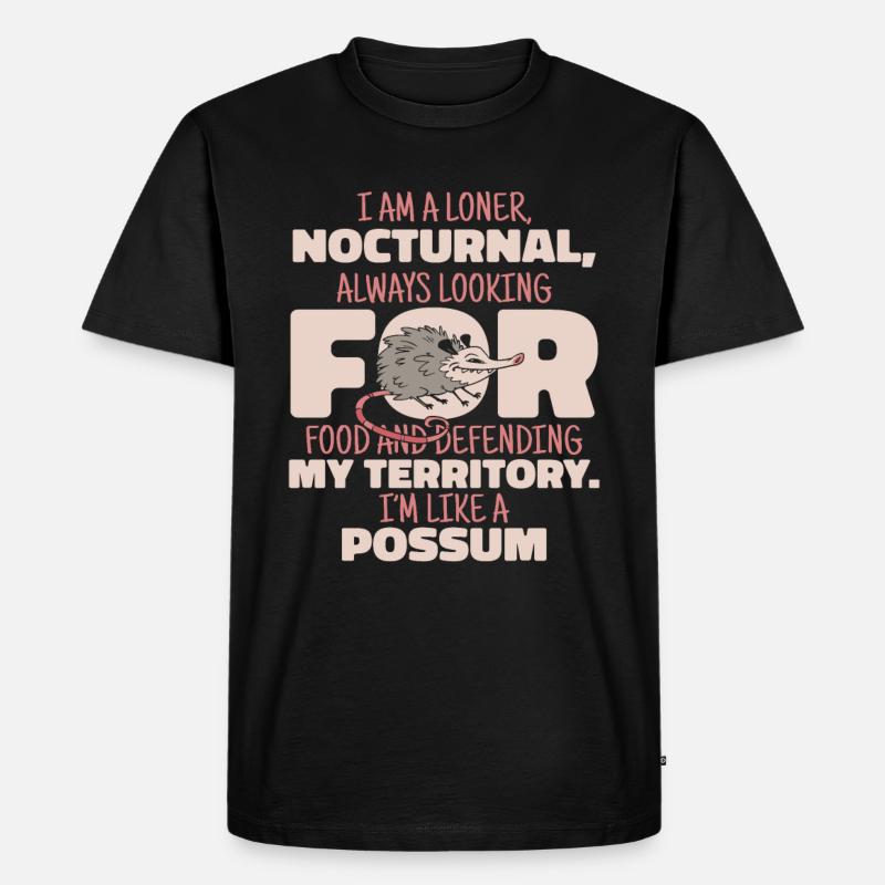 Opossum Possum Tier - Männer Premium Bio T-Shirt - Schwarz
