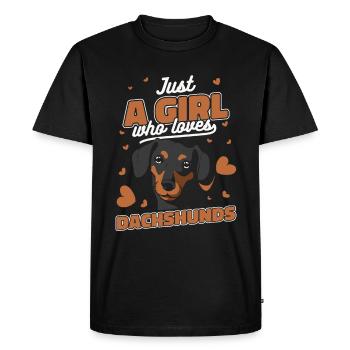 Chien teckel - T-shirt Premium bio Homme - noir - Devant - Nico (187cm)
