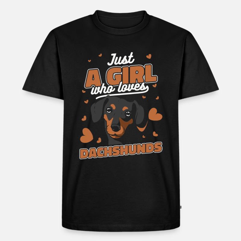 Dackel Hund - Männer Premium Bio T-Shirt - Schwarz