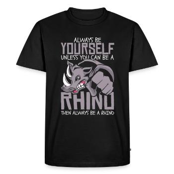 Rhinocéros Rhinocéros - T-shirt Premium bio Homme - noir - Devant - Nico (187cm)
