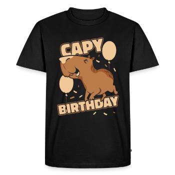 Capybara rongeur animal - T-shirt Premium bio Homme - noir - Devant - Nico (187cm)