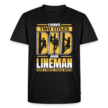 Lineman Electric Cable Power Pole Electrician - Men's Premium Organic T-Shirt - black - Front - Nico (187cm)