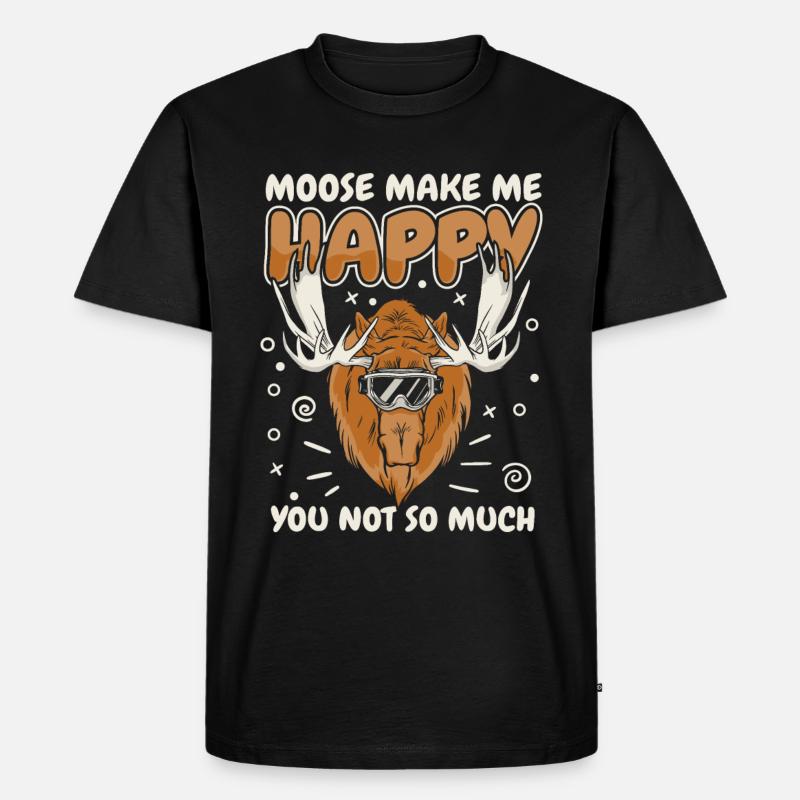 Elch Elche Hirsch Tier - Männer Premium Bio T-Shirt - Schwarz