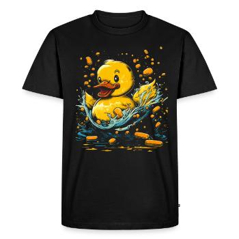 Rubber ducks bathroom Yellow duck - Men's Premium Organic T-Shirt - black - Front - Nico (187cm)