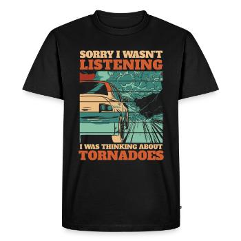 Météorologue de tempête de chasse à la tornade - T-shirt Premium bio Homme - noir - Devant - Nico (187cm)