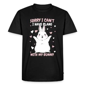 Lapin lapin animal de compagnie lapin - T-shirt Premium bio Homme - noir - Devant - Nico (187cm)