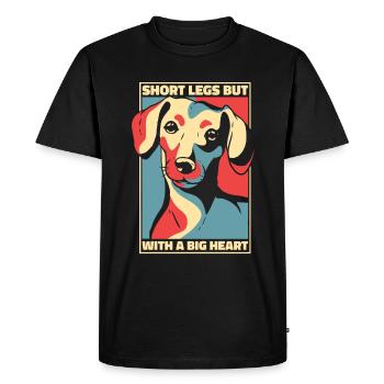 Chien teckel - T-shirt Premium bio Homme - noir - Devant - Nico (187cm)