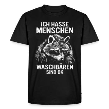 Waschbär Tier Barbados-Waschbär - Männer Premium Bio T-Shirt - Schwarz - Vorne - Nico (187cm)