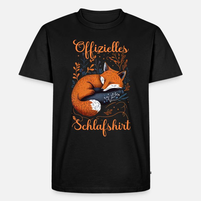Fuchs Füchse Wildtier Waldtier Rotfuchs - Männer Premium Bio T-Shirt - Schwarz