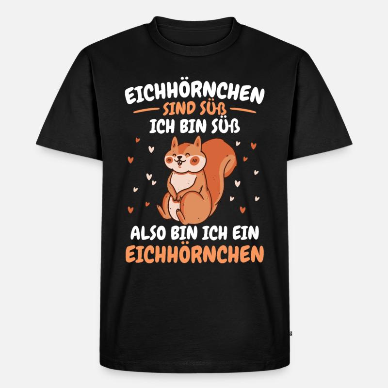 Eichhörnchen Baumhörnchen Squirrel - Männer Premium Bio T-Shirt - Schwarz