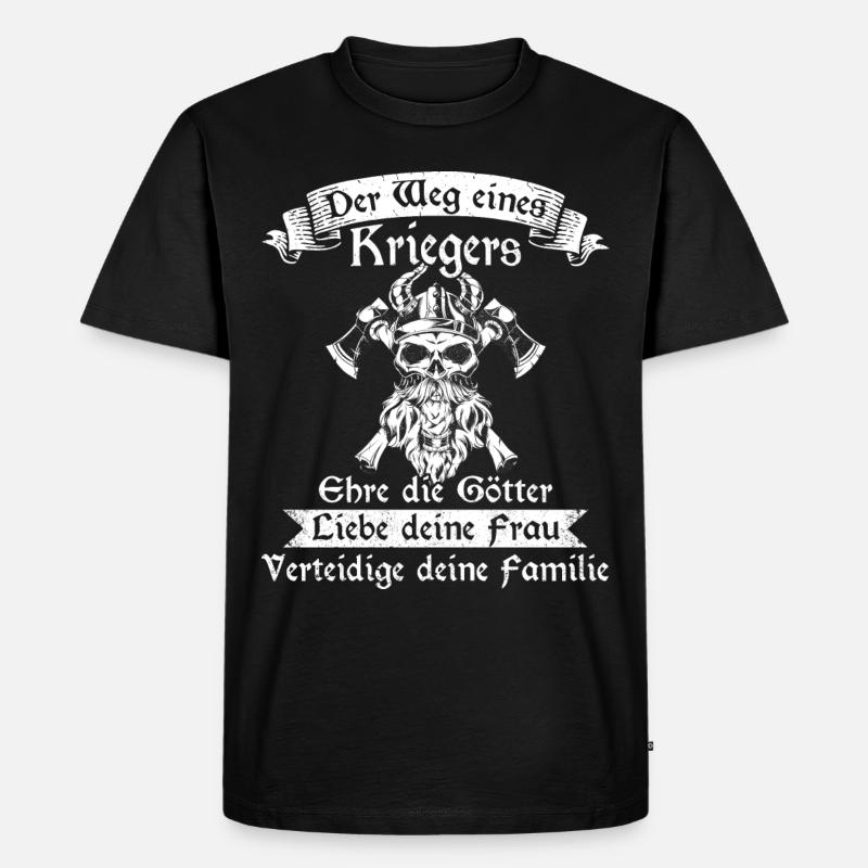 Wikinger Nordisch Krieger Valhalla - Männer Premium Bio T-Shirt - Schwarz