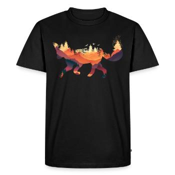 Renard, Renards, Animal Sauvage, Animal De La Forêt, Renard Rouge - T-shirt Premium bio Homme - noir - Devant - Nico (187cm)