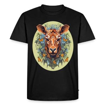 Polygon Art Deer Boho - Men's Premium Organic T-Shirt - black - Front - Nico (187cm)