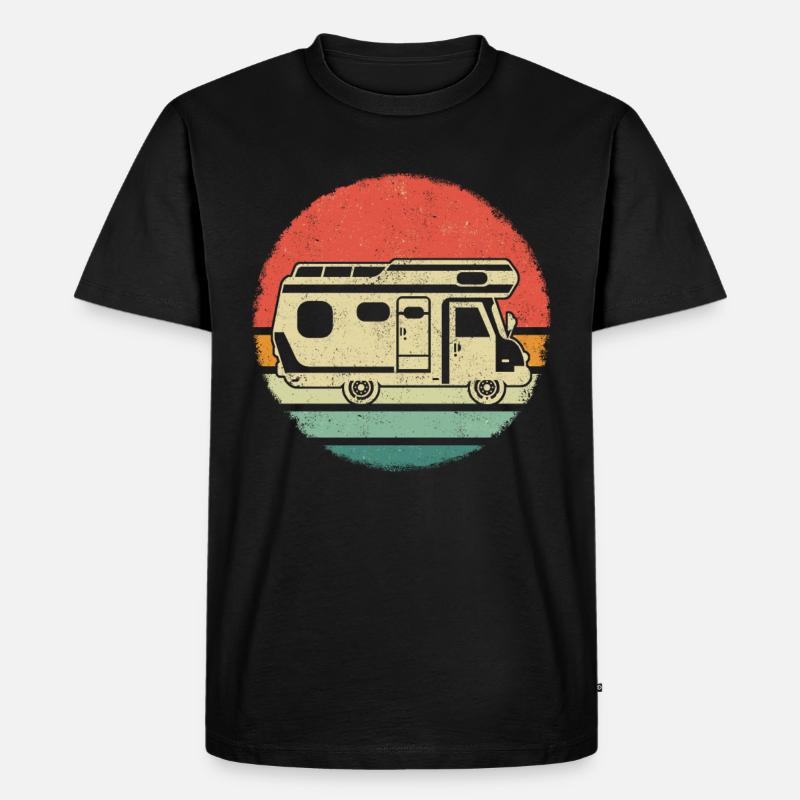 Camping Wohnwagen Camper - Männer Premium Bio T-Shirt - Schwarz