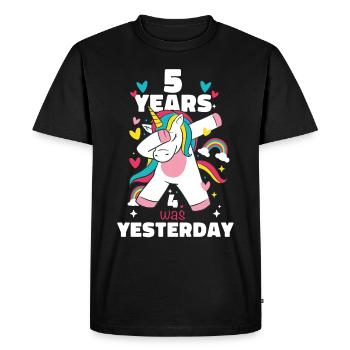 Cadeau 5 ans anniversaire garçon ou fille - T-shirt Premium bio Homme - noir - Devant - Nico (187cm)
