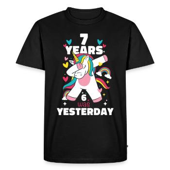 Cadeau 7 ans anniversaire garçon ou fille - T-shirt Premium bio Homme - noir - Devant - Nico (187cm)