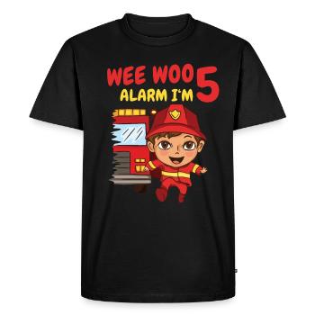 Cadeau 5 ans anniversaire garçon ou fille - T-shirt Premium bio Homme - noir - Devant - Nico (187cm)