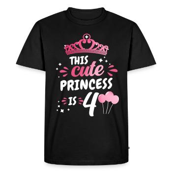 Cadeau 4 ans anniversaire garçon ou fille - T-shirt Premium bio Homme - noir - Devant - Nico (187cm)