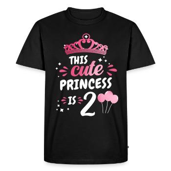 Cadeau 2 ans anniversaire garçon ou fille - T-shirt Premium bio Homme - noir - Devant - Nico (187cm)