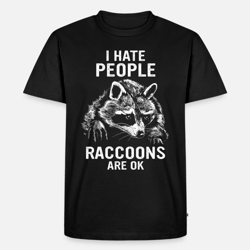 Waschbär - Männer Premium Bio T-Shirt - Schwarz