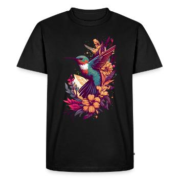 Colibri Colibri Colibri Oiseau Colibri Animal - T-shirt Premium bio Homme - noir - Devant - Nico (187cm)