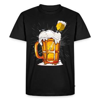 Funny beer mug dart design for dart fans - Men's Premium Organic T-Shirt - black - Front - Nico (187cm)
