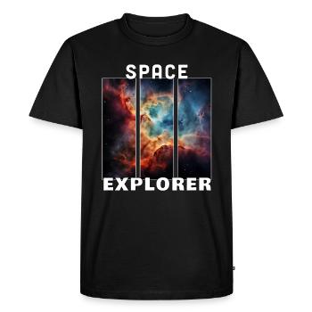 Space Explorer, Space, Space, Astronaut, Astronomer - Men's Premium Organic T-Shirt - black - Front - Nico (187cm)
