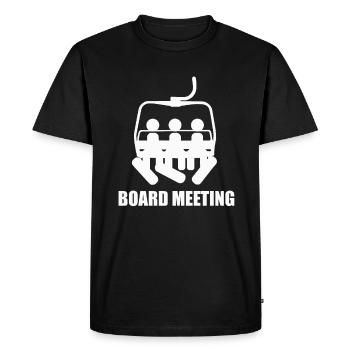 Planche, Réunion, Snowboard, Remonte-pente, Piste, Vacances d’hiver - T-shirt Premium bio Homme - noir - Devant - Nico (187cm)