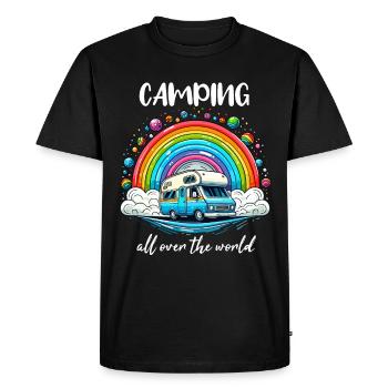 Camping dans le monde entier Tour du monde Limitless - T-shirt Premium bio Homme - noir - Devant - Nico (187cm)