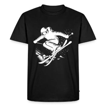 Saut à ski, Ski, Piste, Ski, Vacances, plaisir - T-shirt Premium bio Homme - noir - Devant - Nico (187cm)