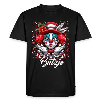 Karneval Köln Kölle Clown Bützje Rut Wiess Alaaf - Männer Premium Bio T-Shirt - Schwarz - Vorne - Nico (187cm)
