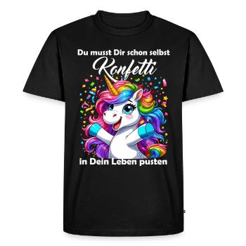 Unicorn Carnival Confetti Fun Optimism Funny - Men's Premium Organic T-Shirt - black - Front - Nico (187cm)