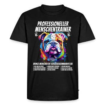 Dresseur humain professionnel Bouledogue Chien - T-shirt Premium bio Homme - noir - Devant - Nico (187cm)