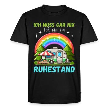 Retirement Retirement Pensioner Camping Campsite Nature - Men's Premium Organic T-Shirt - black - Front - Nico (187cm)